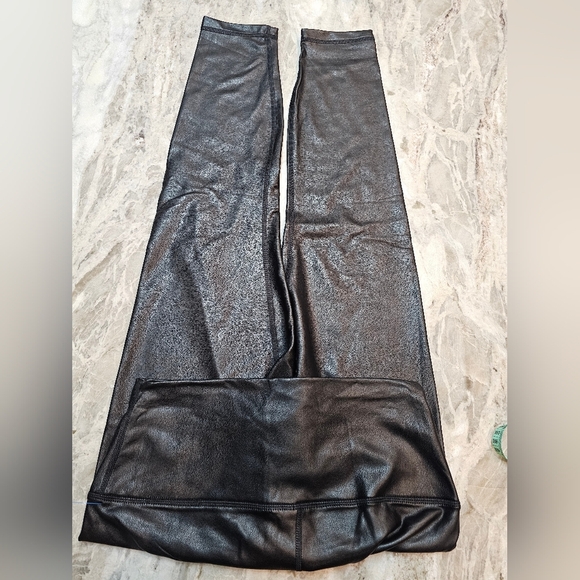 90 Degree by Reflex Faux Leather Black Leggings Size Large Stretch High Rise - Picture 4 of 6